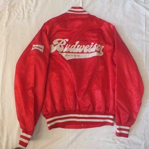 Vintage 80's Budweiser Satin Bomber Jacket, sz M